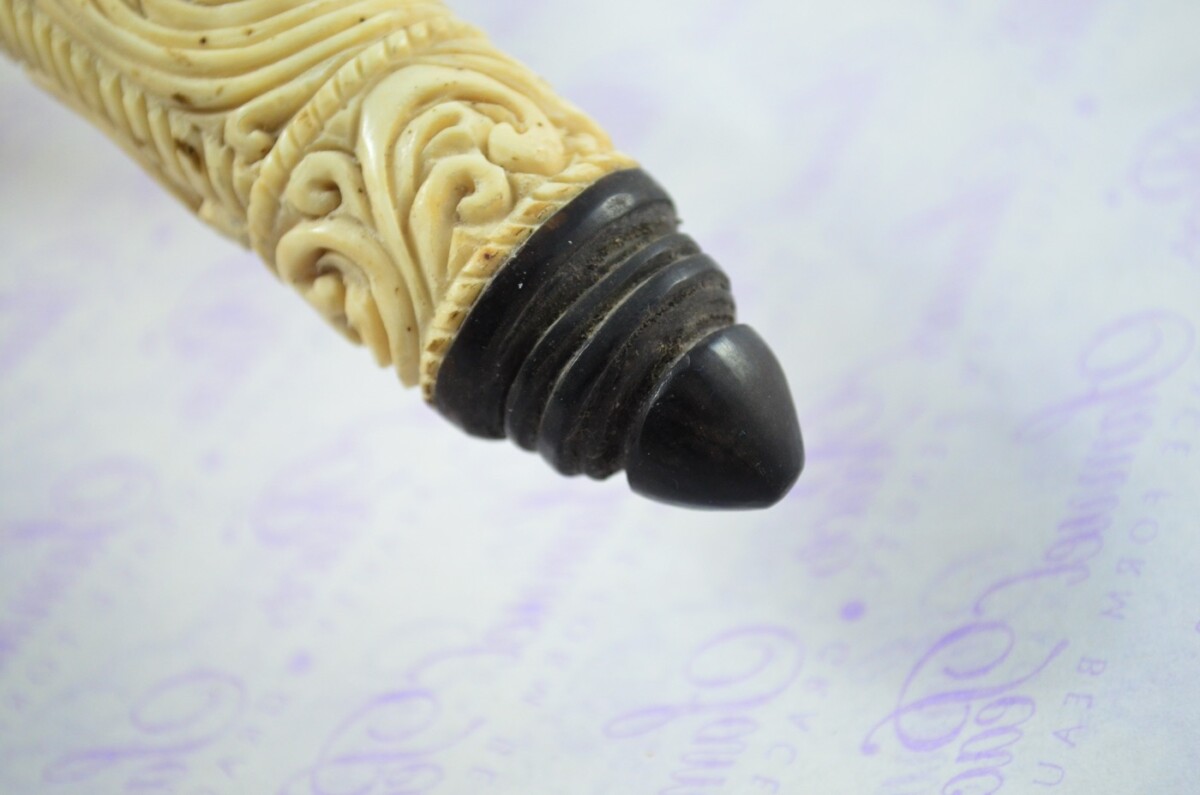 Stag Horn Ornate Hand Carved Catapult / Slingshot with Buffalo Accents - Image 5