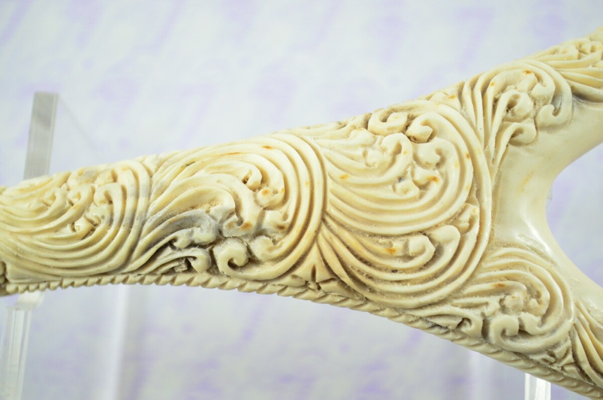 Stag Horn Ornate Hand Carved Catapult / Slingshot with Buffalo Accents - Image 6