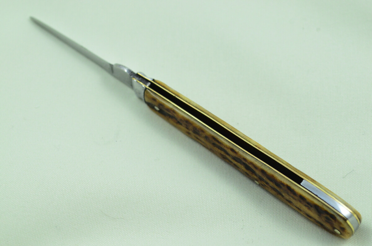 F.G Curaces Sheffield Made 1 Blade Stag Antler Horn Scaled Pen Knife - Image 5
