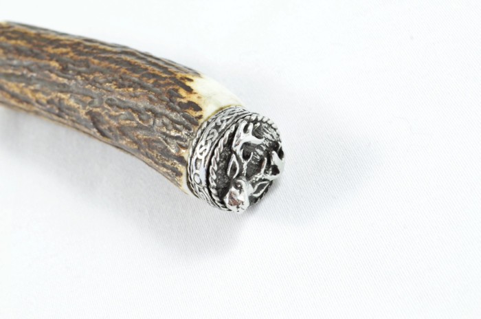 A Genuine Stag Antler Handled Pewter Capped Wedding Cake Knife & Server Set Made In Sheffield England - Image 10