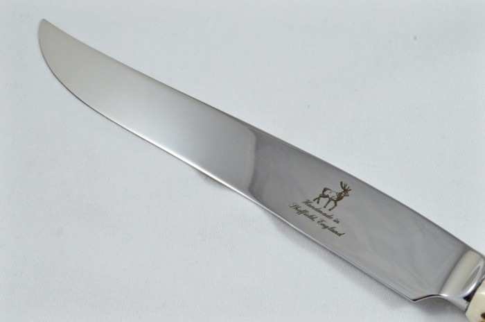 A Genuine Stag Antler Handled Pewter Capped Carving Knife Made In Sheffield England - Image 5