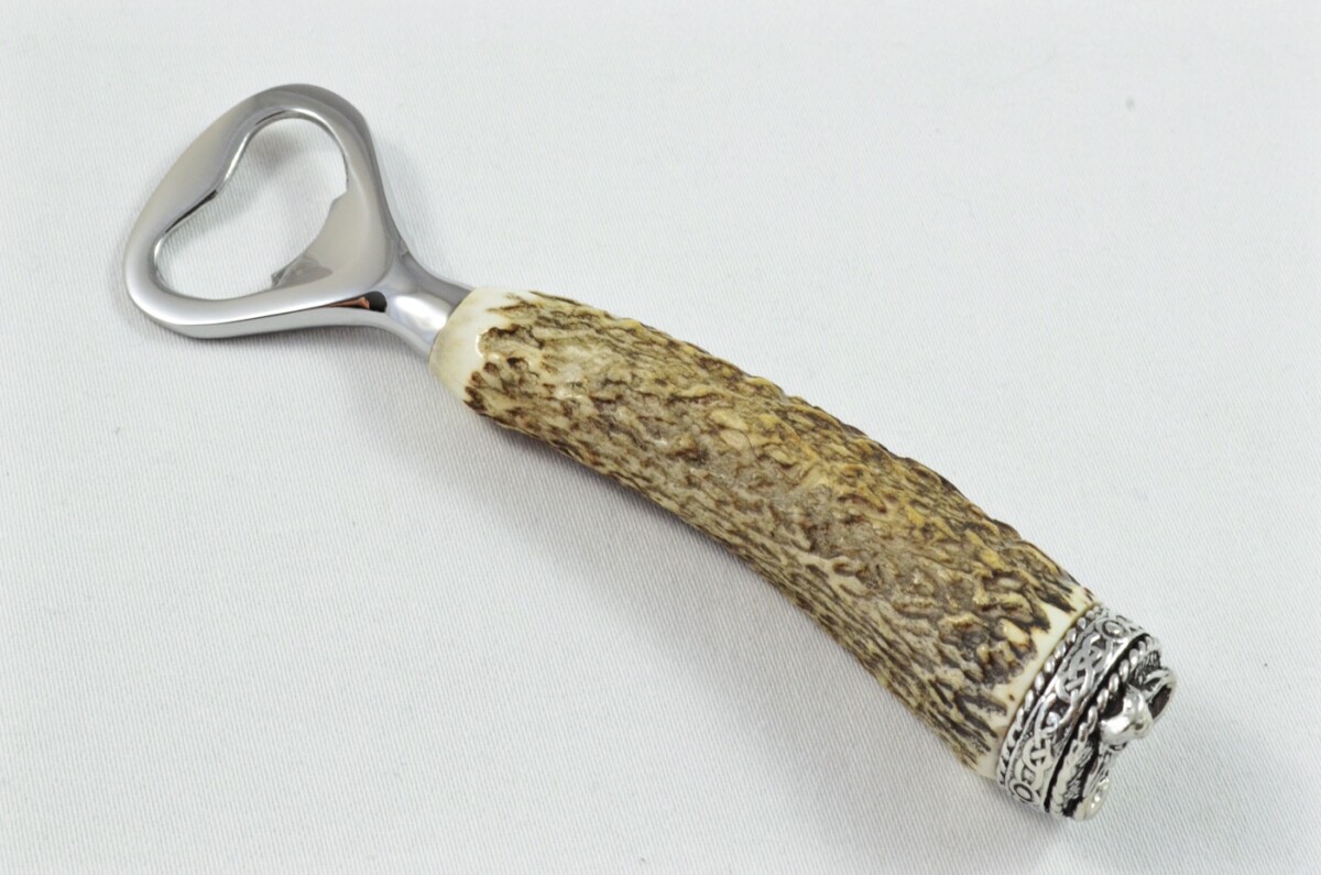 A Genuine Stag Antler Handled Pewter Capped Bar Collection Set Made In Sheffield England - Image 5