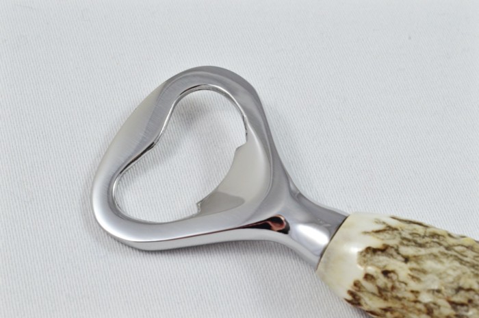 A Genuine Stag Antler Handled Pewter Capped Bottle Opener Made In Sheffield England - Image 2