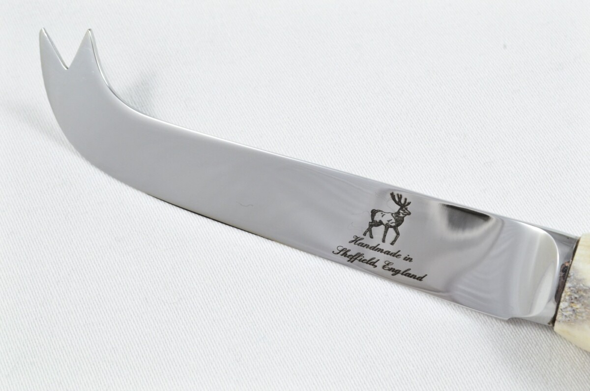 A Genuine Stag Antler Handled Pewter Capped Cheese Knife Made In Sheffield England - Image 2
