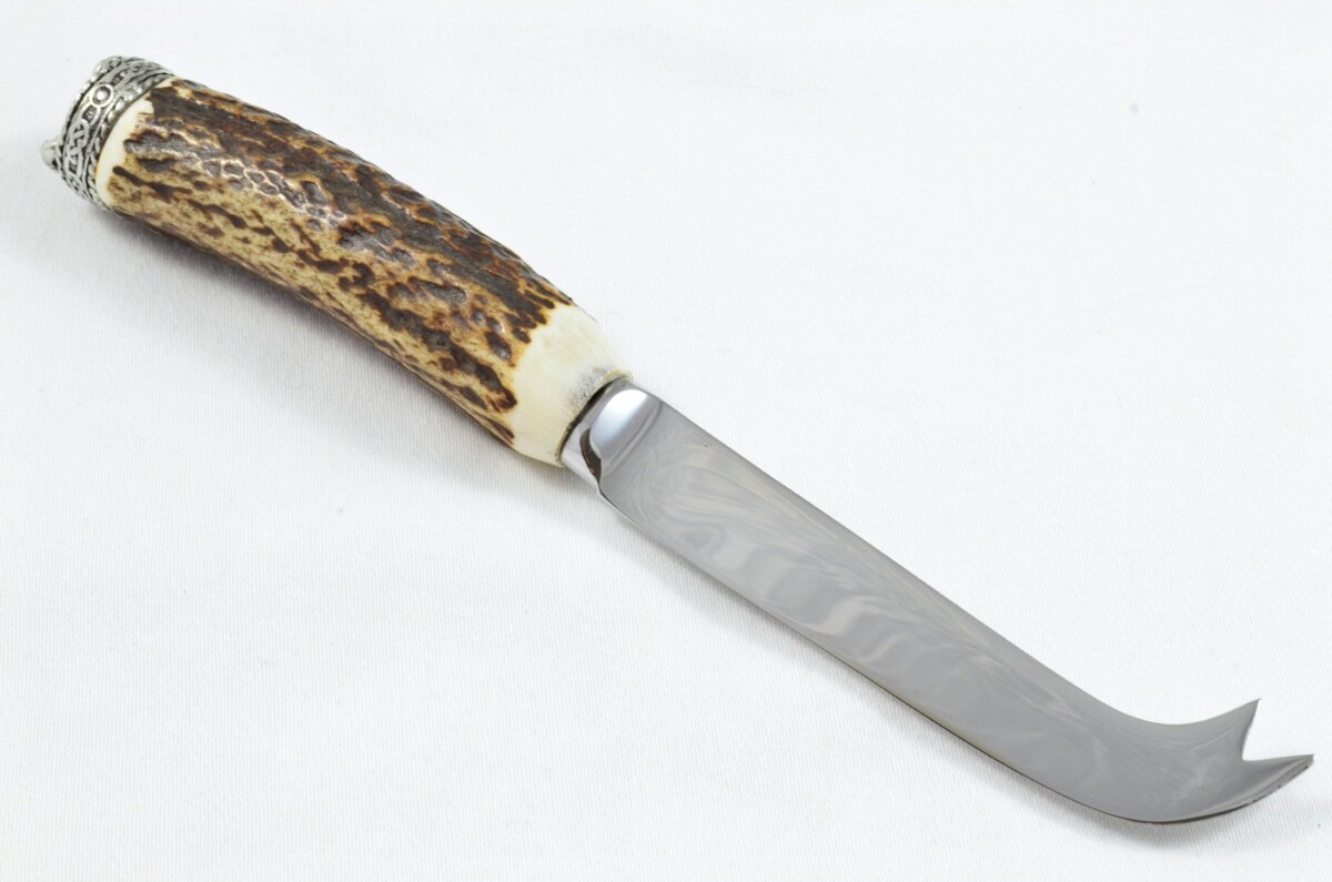 A Genuine Stag Antler Handled Pewter Capped Cheese Knife Made In Sheffield England - Image 6