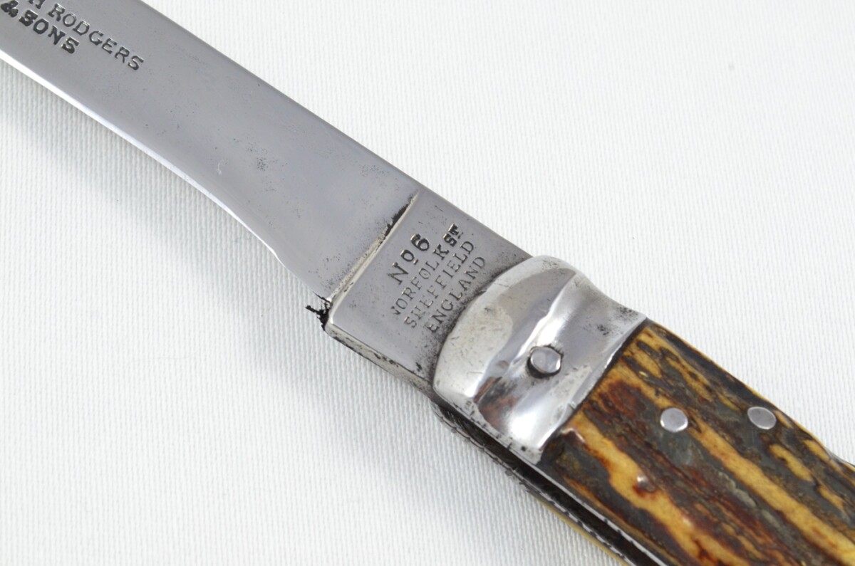 HUGE Joseph Rodgers Sheffield Made Stag Antler Horn Scaled Lock Knife c1900 - Image 4