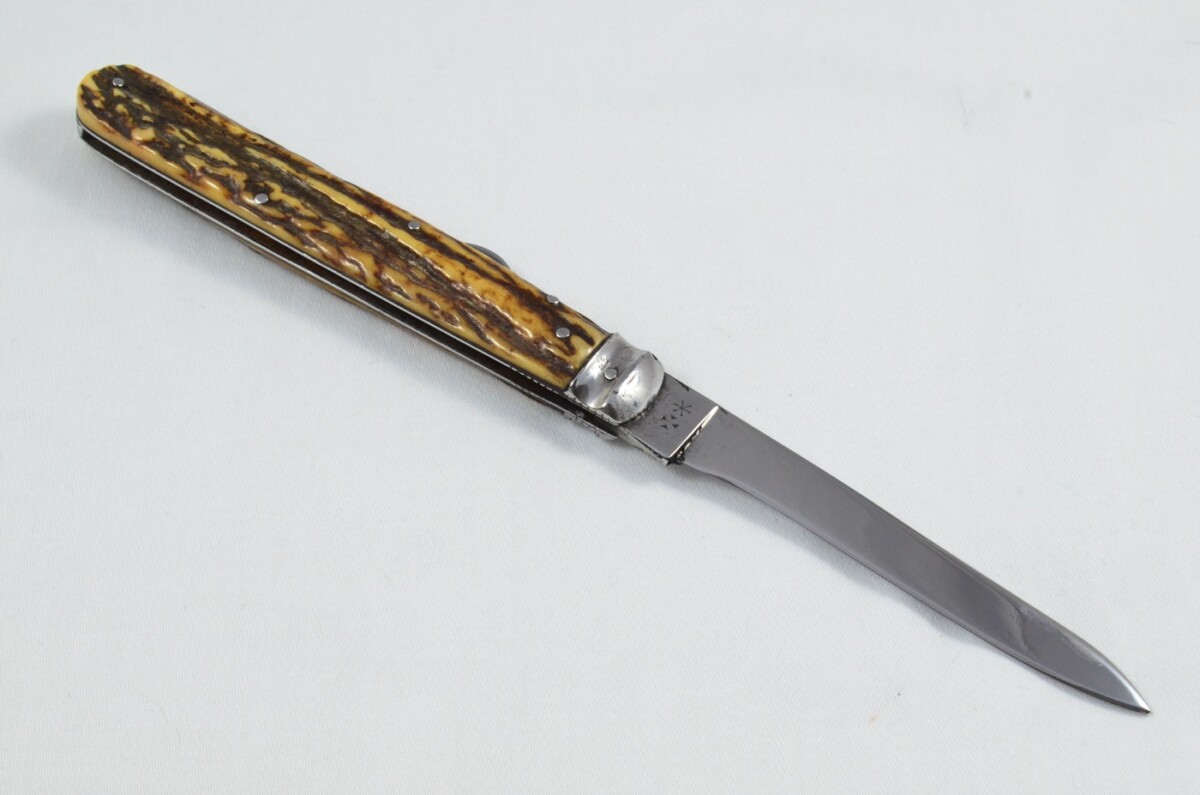 HUGE Joseph Rodgers Sheffield Made Stag Antler Horn Scaled Lock Knife c1900 - Image 6