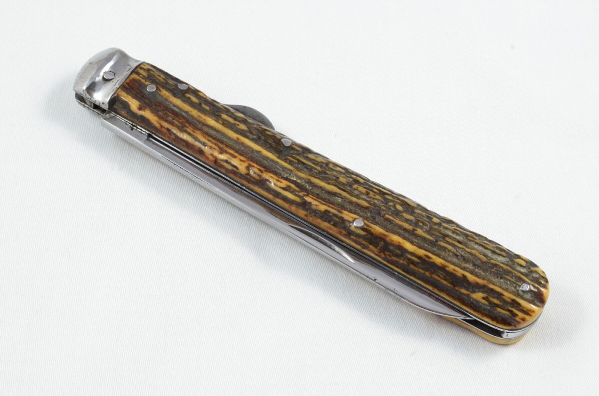 HUGE Joseph Rodgers Sheffield Made Stag Antler Horn Scaled Lock Knife c1900 - Image 7