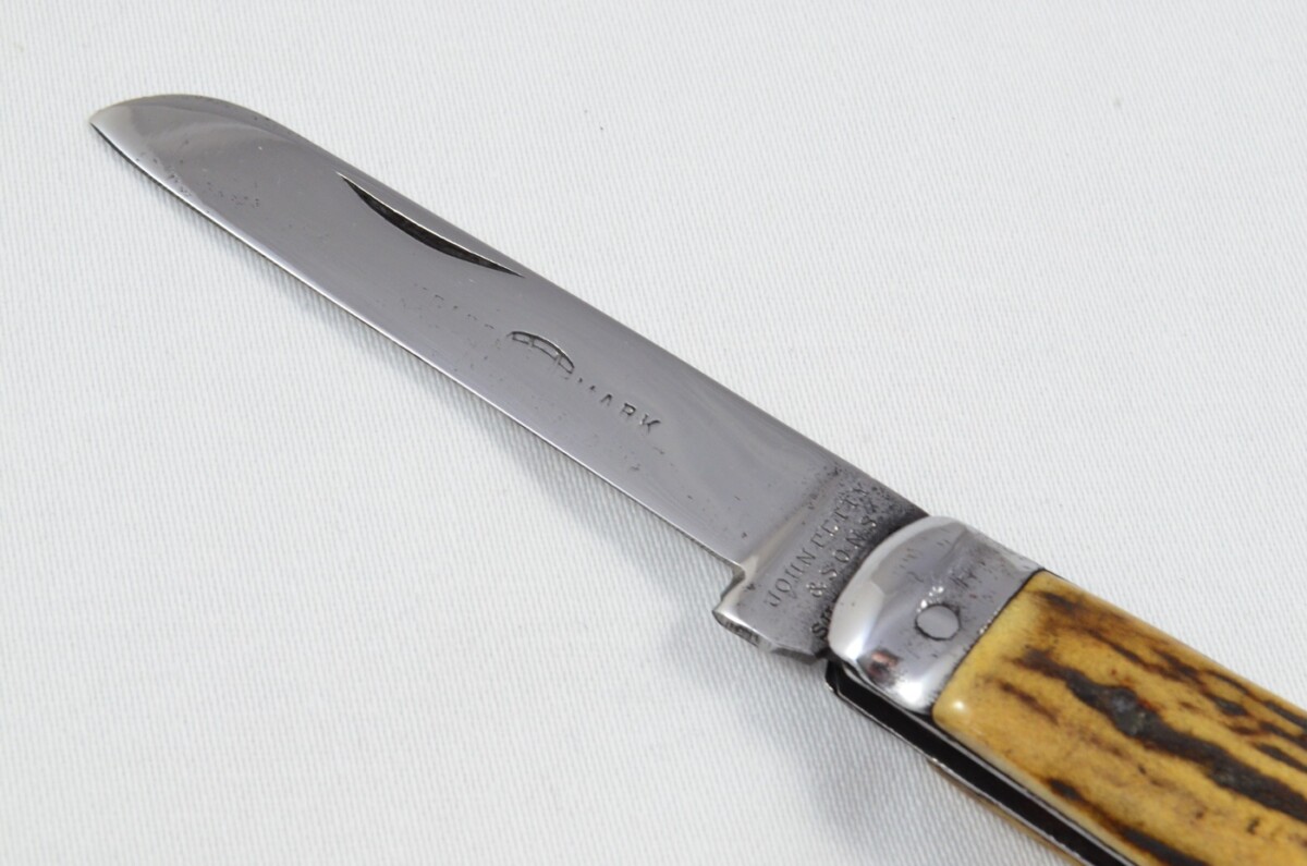 John Petty Sheffield Made 1 Blade Stag Antler Horn Scaled Pen Knife c1820 - Image 3