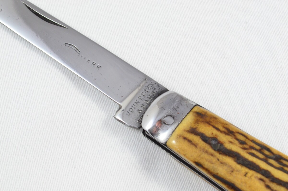 John Petty Sheffield Made 1 Blade Stag Antler Horn Scaled Pen Knife c1820 - Image 4