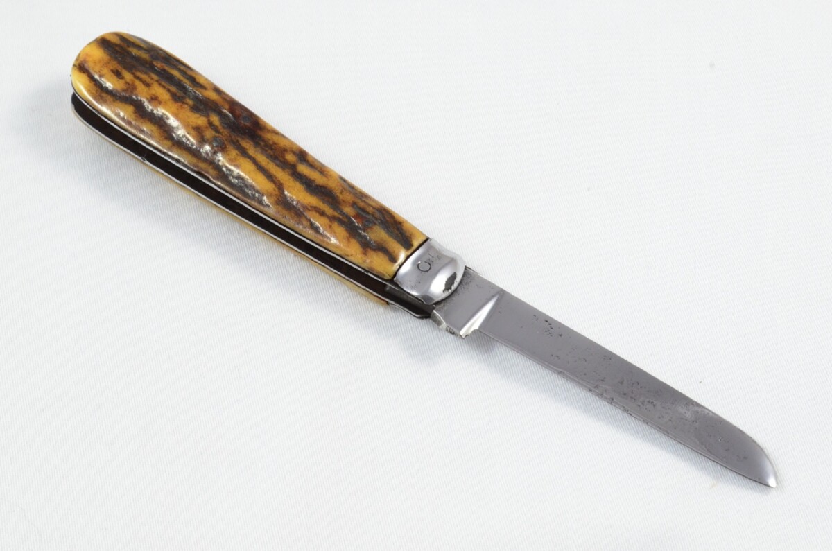 John Petty Sheffield Made 1 Blade Stag Antler Horn Scaled Pen Knife c1820 - Image 6