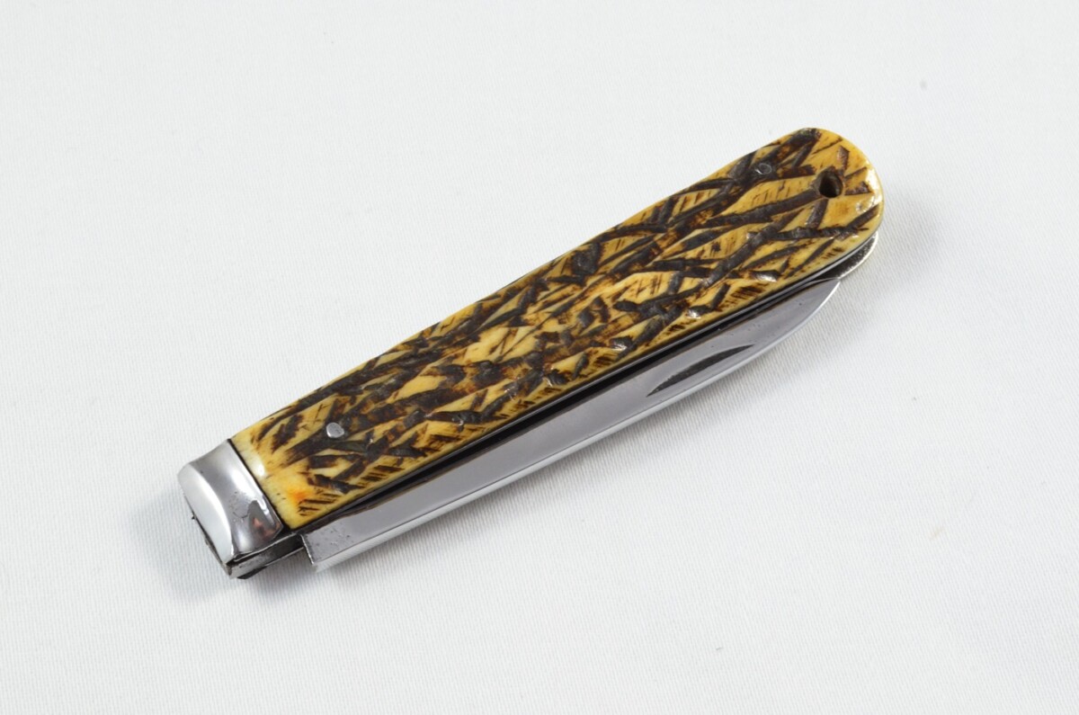 Joseph Rodgers Sheffield Made 1 Blade Stag Antler Horn Scaled Pen Knife - Image 7
