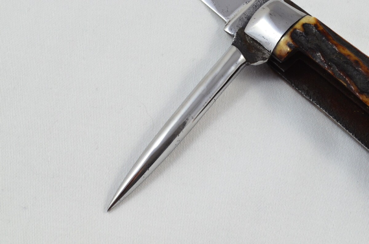 Antique British Farmers Pen/Pocket Knife Stag Horn Antler Scales Made in Sheffield England c1900 - Image 3