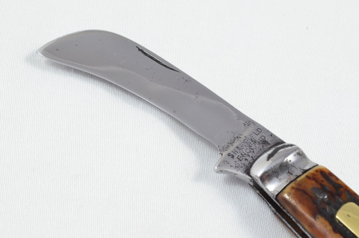 Sheffield Made 1 Blade Stag Antler Horn Scaled Pruning Knife - Image 3