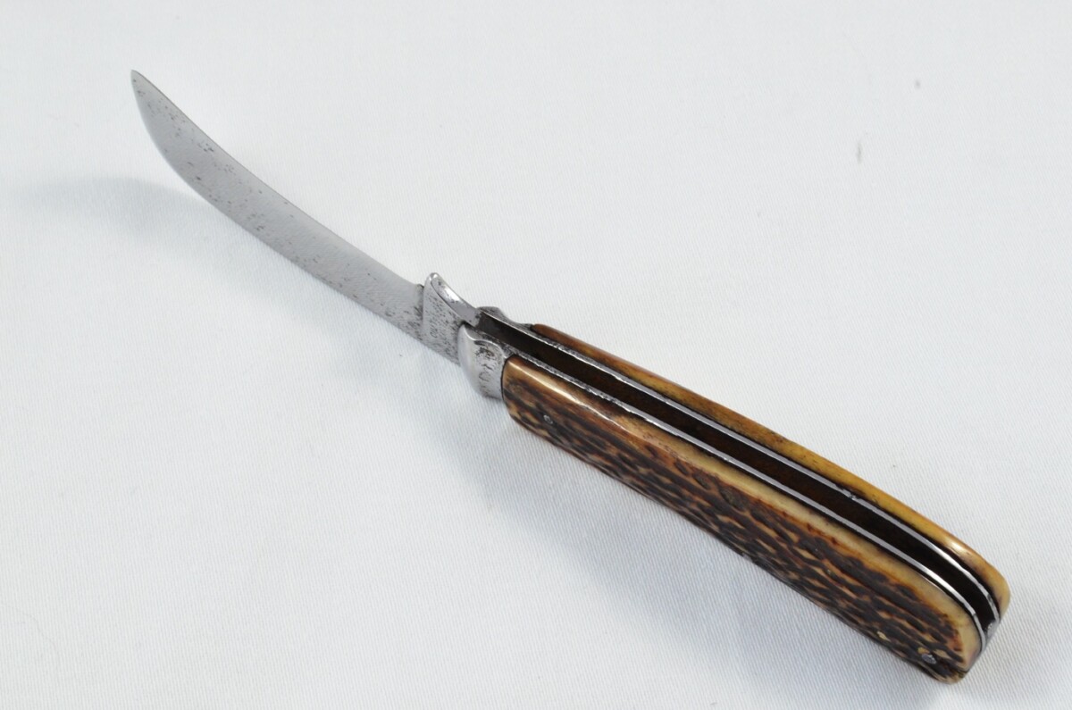 Sheffield Made 1 Blade Stag Antler Horn Scaled Pruning Knife - Image 5