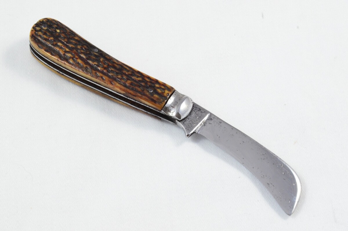 Sheffield Made 1 Blade Stag Antler Horn Scaled Pruning Knife - Image 6