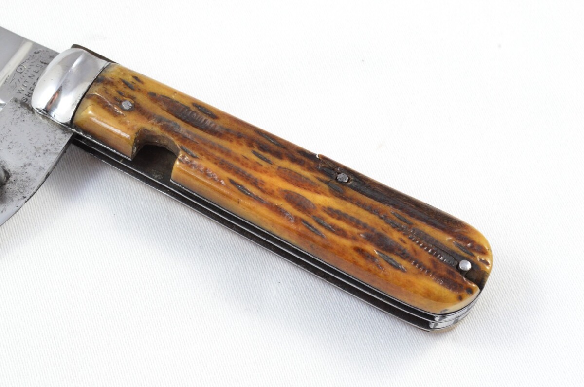 Taylors Eye Witness Sheffield Made Farmers Stag Antler Horn Scaled Pen Knife c1900 - Image 2