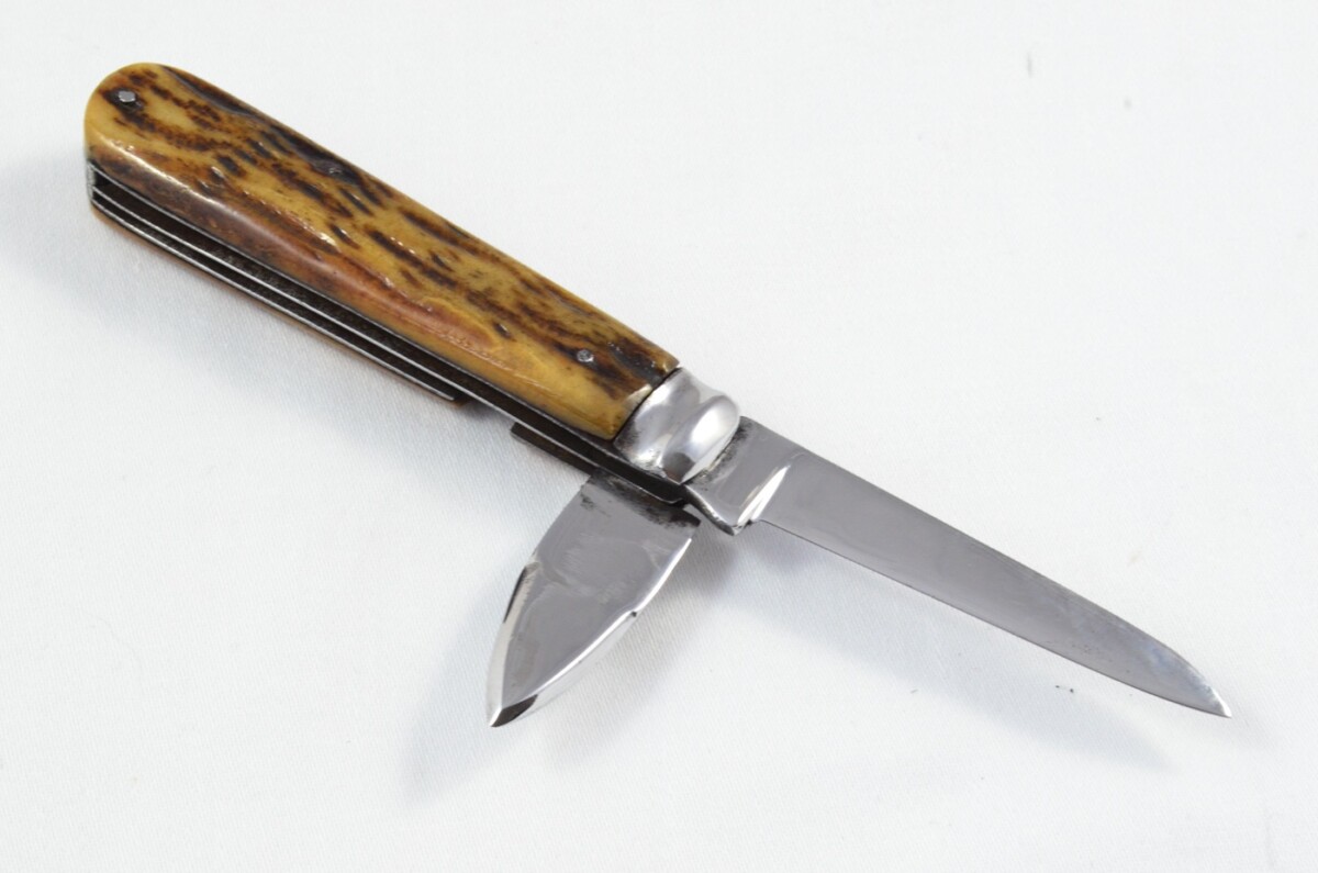 Taylors Eye Witness Sheffield Made Farmers Stag Antler Horn Scaled Pen Knife c1900 - Image 6