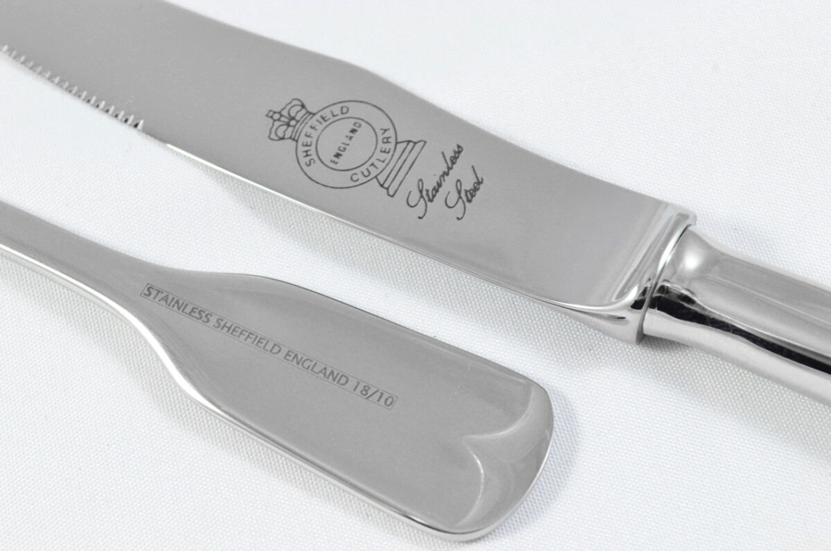 Plain Fiddle Pattern Steak Knife & Fork Made in Sheffield England Stainless Steel Cutlery - Image 4