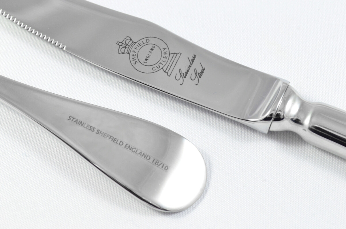 Baguette Pattern Steak Knife & Fork Made in Sheffield England Stainless Steel Cutlery - Image 4