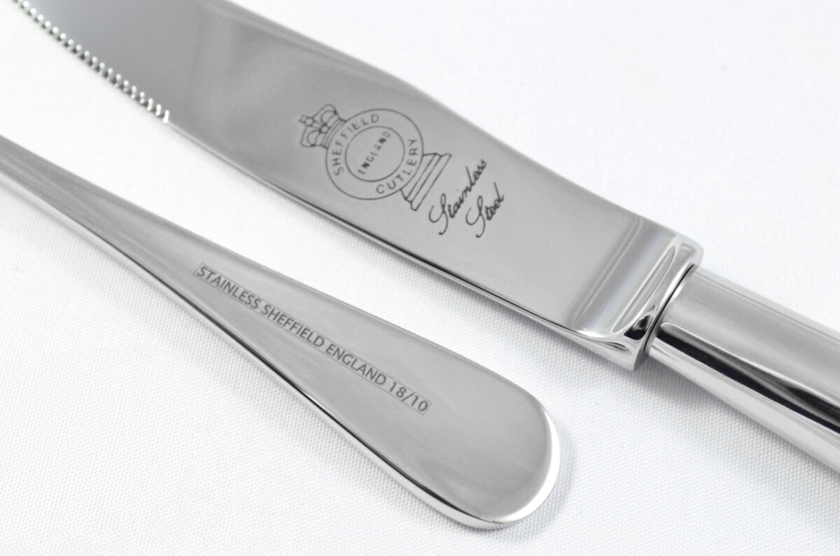 Pistol Pattern Steak Knife & Fork Made in Sheffield England Stainless Steel Cutlery - Image 4