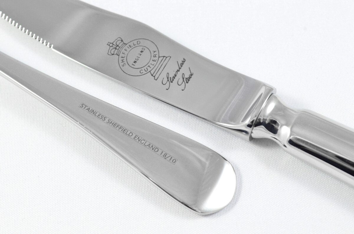 Old English Pattern Steak Knife & Fork Made in Sheffield England Stainless Steel Cutlery - Image 4