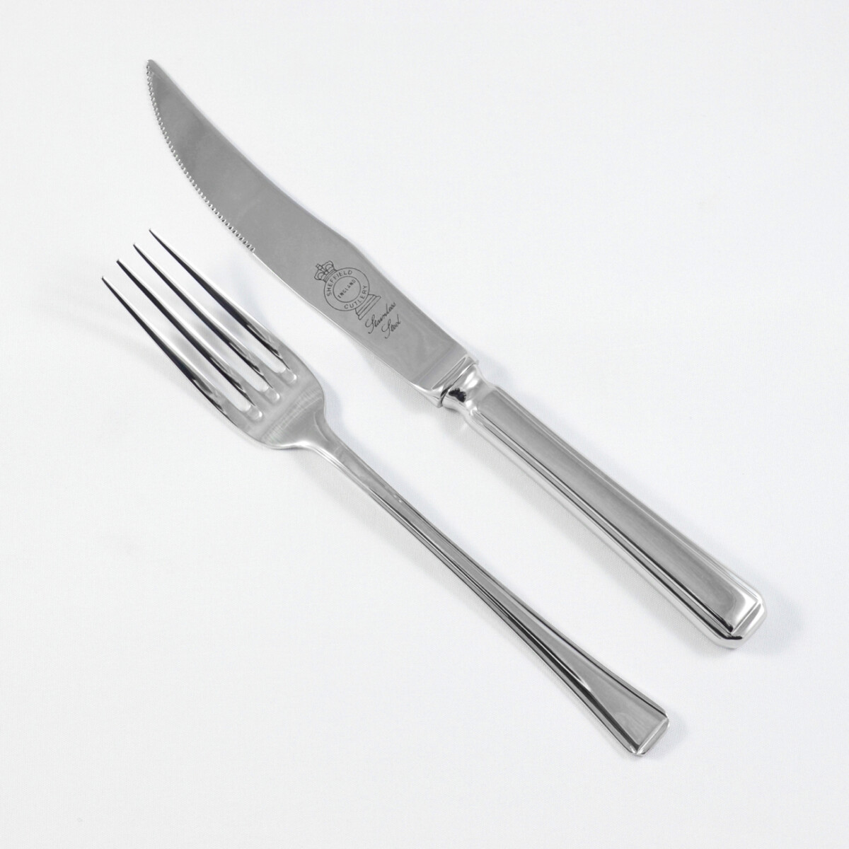 Harley Pattern Steak Knife & Fork Made in Sheffield England Stainless Steel Cutlery