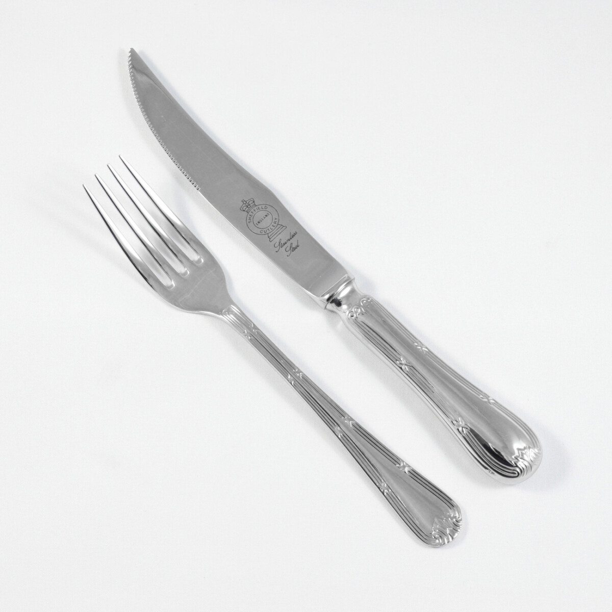 Empire Pattern Steak Knife & Fork Made in Sheffield England Stainless Steel Cutlery