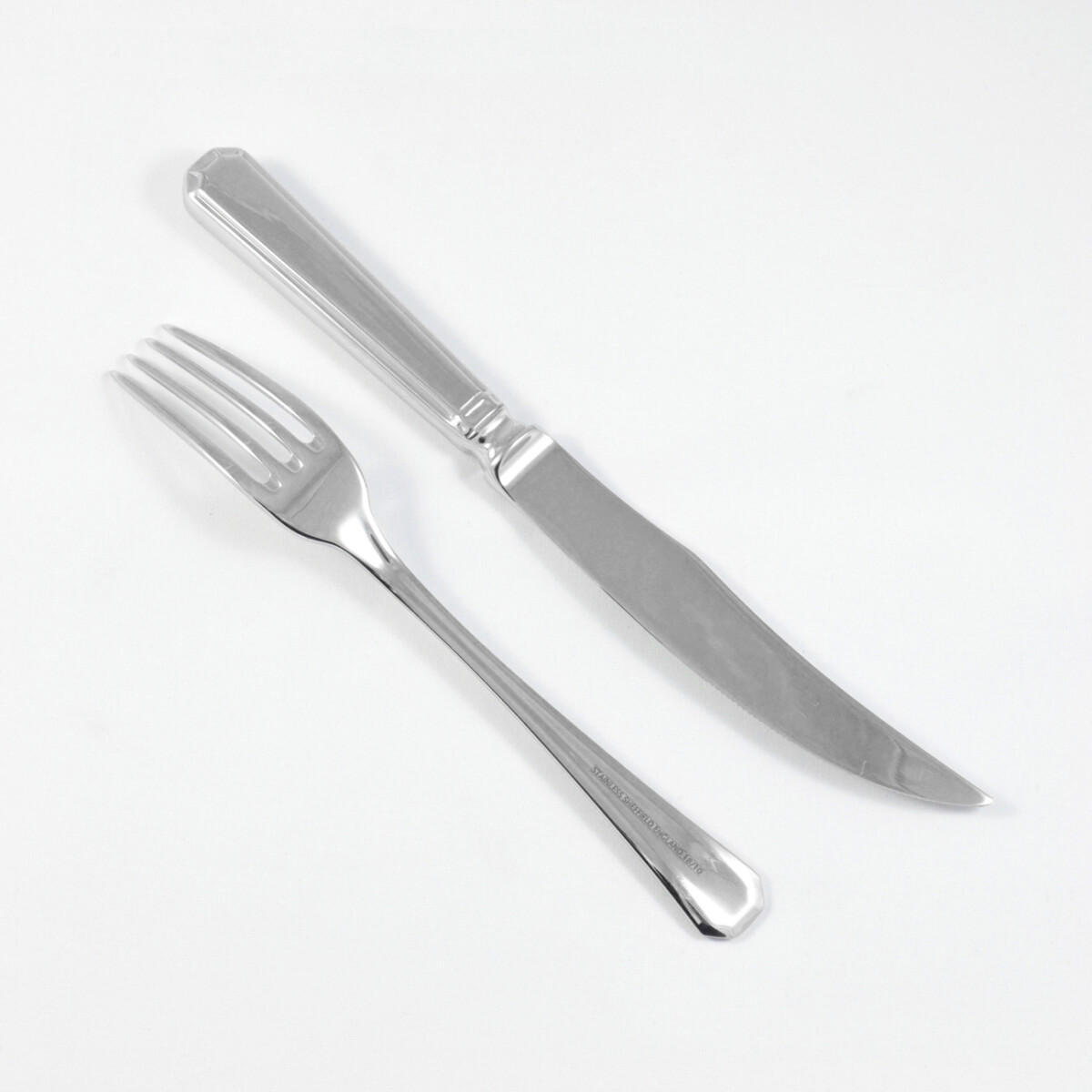 Grecian Pattern Steak Knife & Fork Made in Sheffield England Stainless Steel Cutlery - Image 2