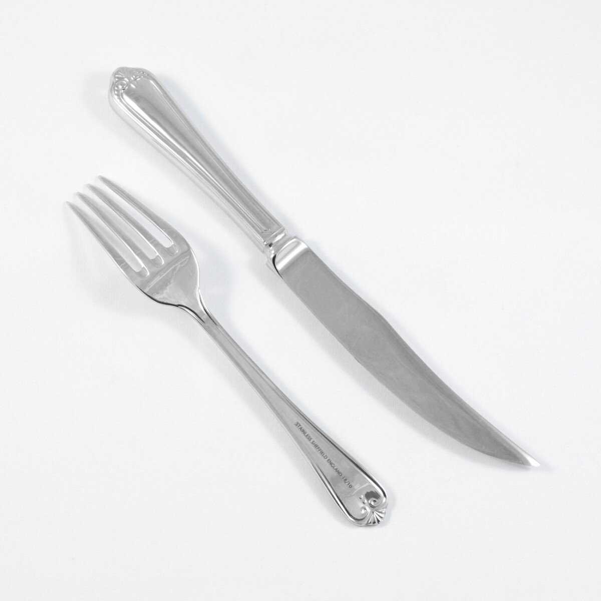 Jesmond Pattern Steak Knife & Fork Made in Sheffield England Stainless Steel Cutlery - Image 2