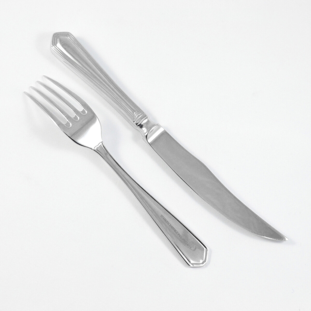 Chester Pattern Steak Knife & Fork Made in Sheffield England Stainless Steel Cutlery - Image 2