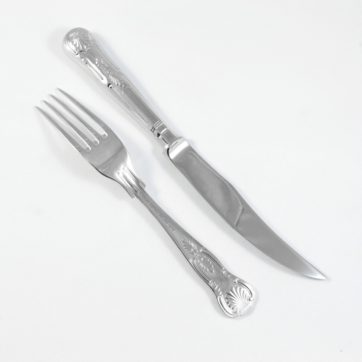 Kings Pattern Steak Knife & Fork Made in Sheffield England Stainless Steel Cutlery - Image 2