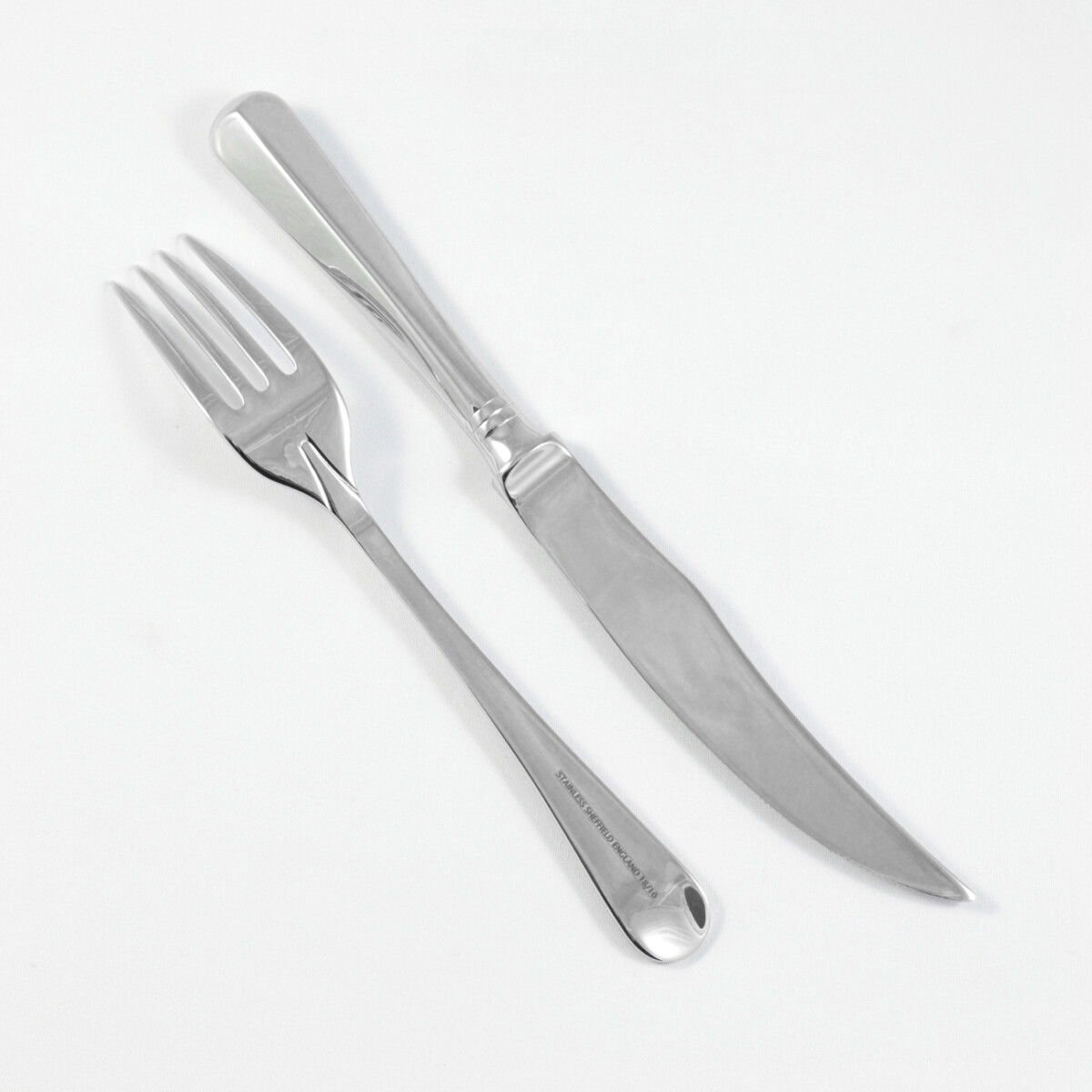 Rattail Pattern Steak Knife & Fork Made in Sheffield England Stainless Steel Cutlery - Image 2
