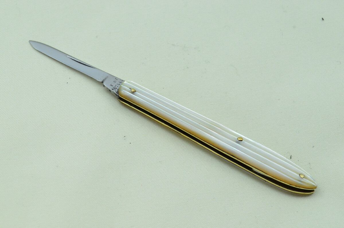 Single Blade Fantastic Carbon Steel Bladed Mother Of Pearl Fully Restored Sheffield Made Pen/Pocket Knife c1900 Maker Unknown