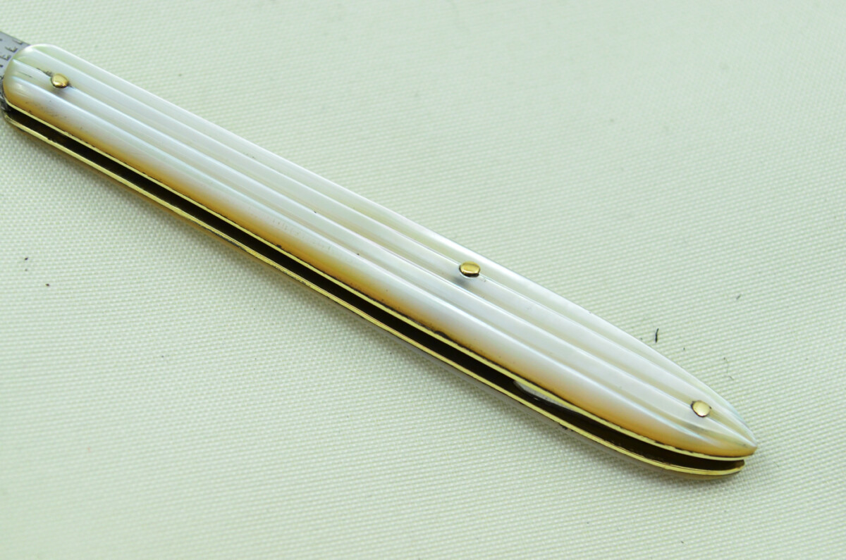 Single Blade Fantastic Carbon Steel Bladed Mother Of Pearl Fully Restored Sheffield Made Pen/Pocket Knife c1900 Maker Unknown - Image 4