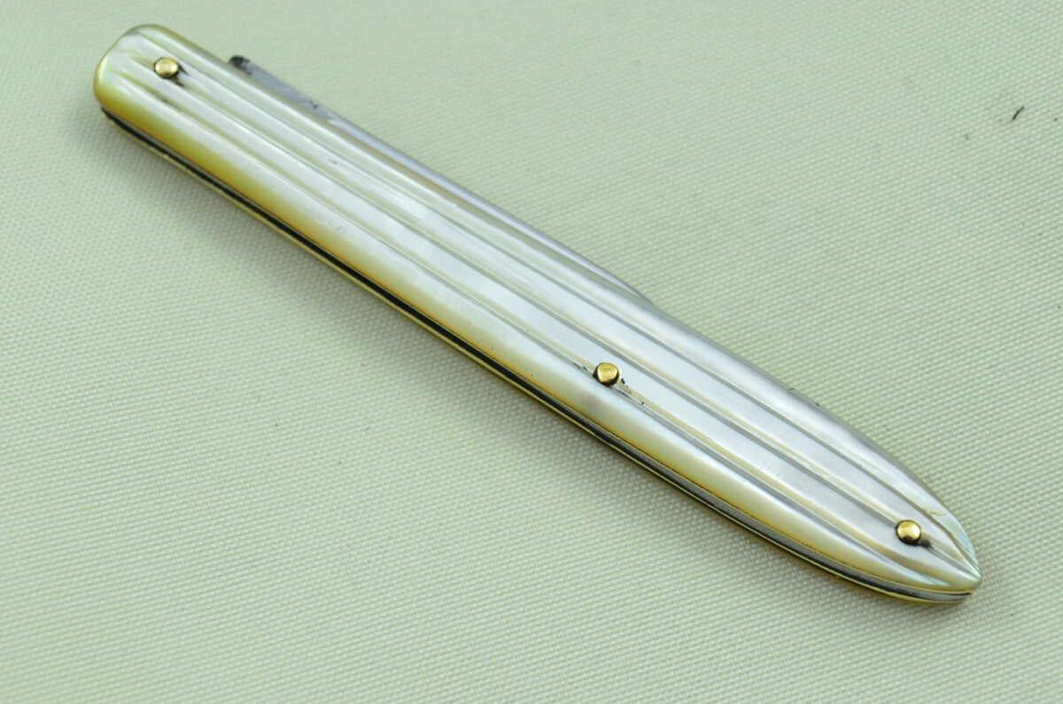 Single Blade Fantastic Carbon Steel Bladed Mother Of Pearl Fully Restored Sheffield Made Pen/Pocket Knife c1900 Maker Unknown - Image 8
