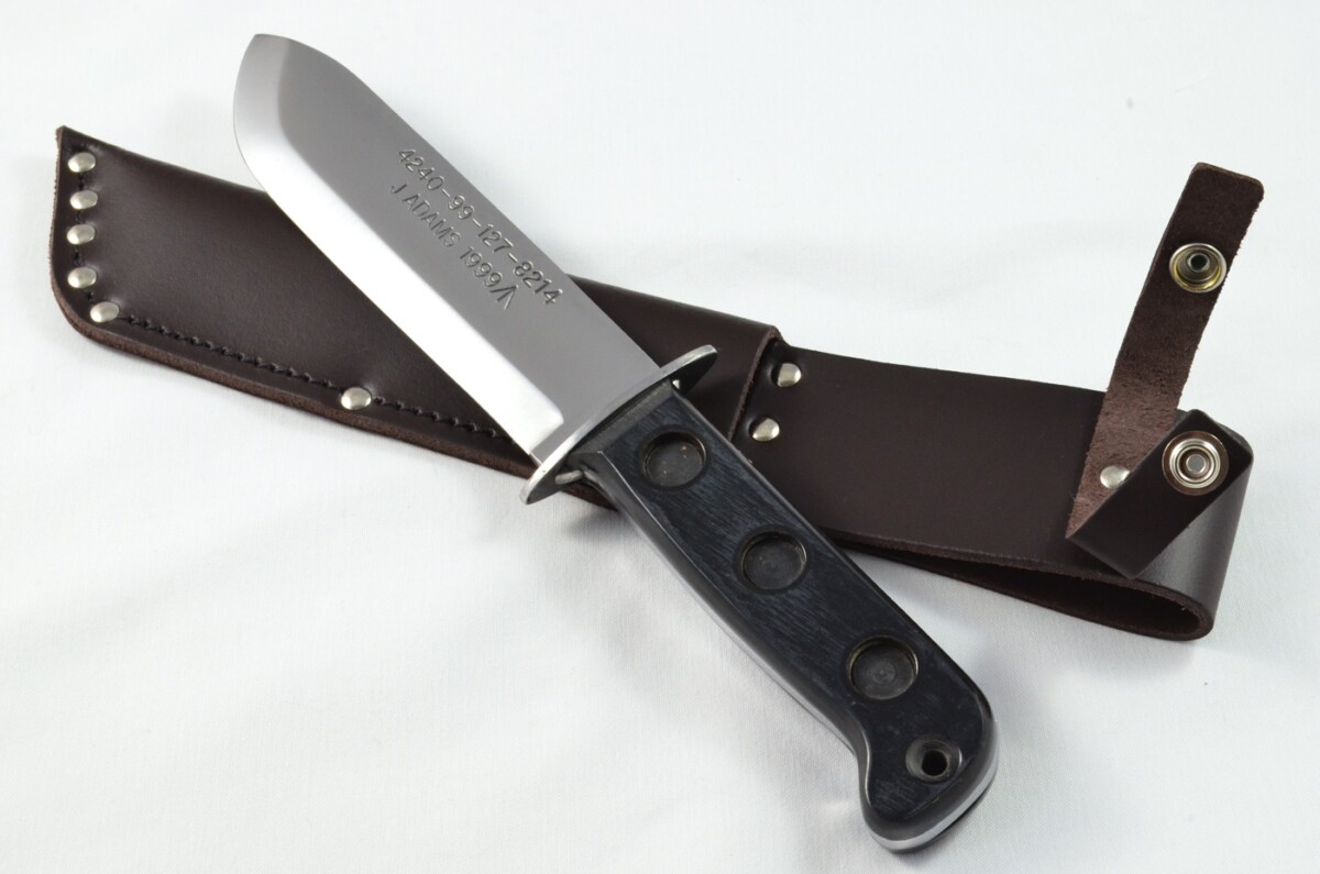 A Brand New Full Scale Tang Survival Knife Black Fibre Handle 7" Bright Blade