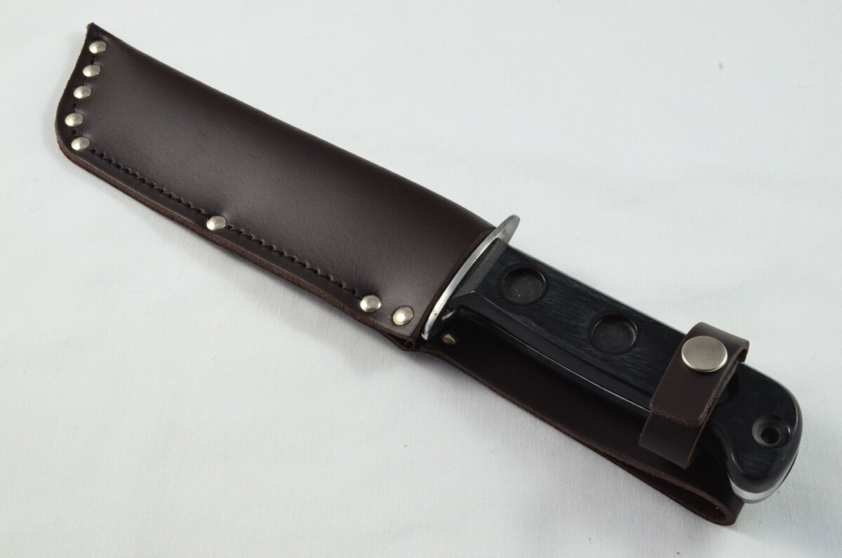A Brand New Full Scale Tang Survival Knife Black Fibre Handle 7" Bright Blade - Image 6