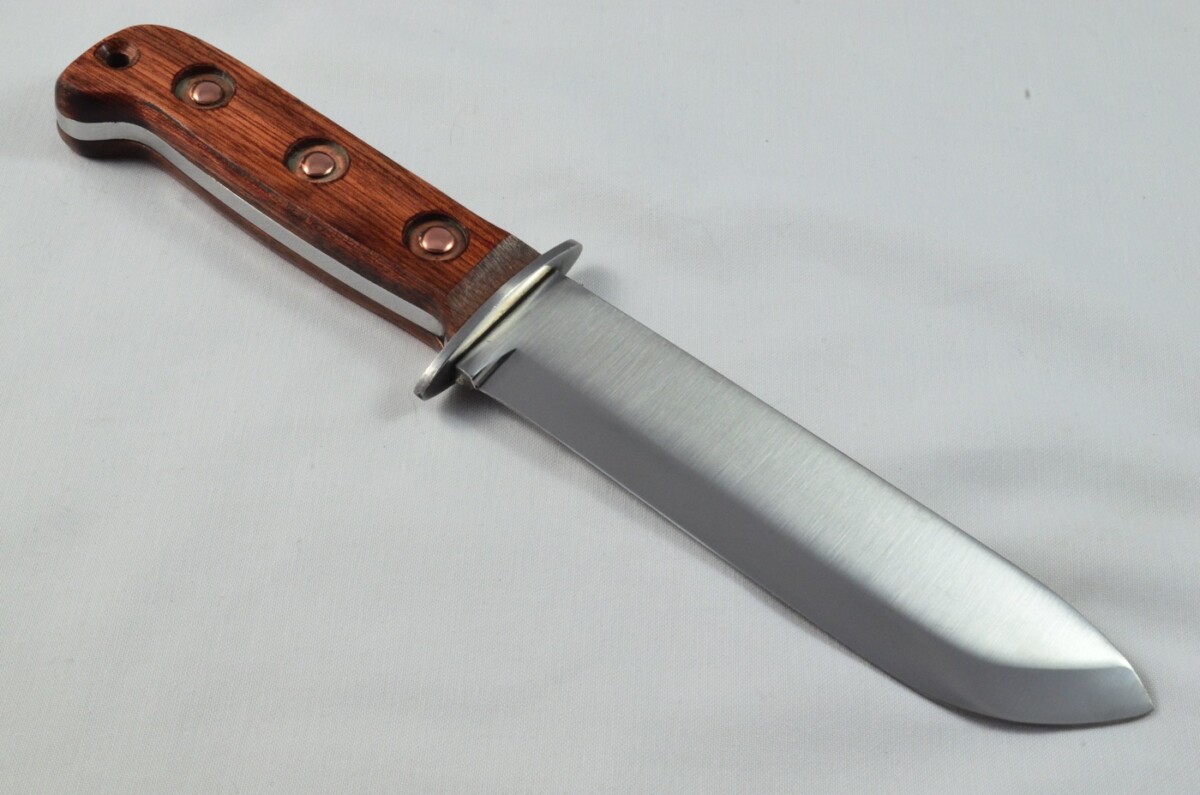 A Brand New Full Scale Tang Survival Knife Hardwood Handle 7" Bright Blade - Image 6