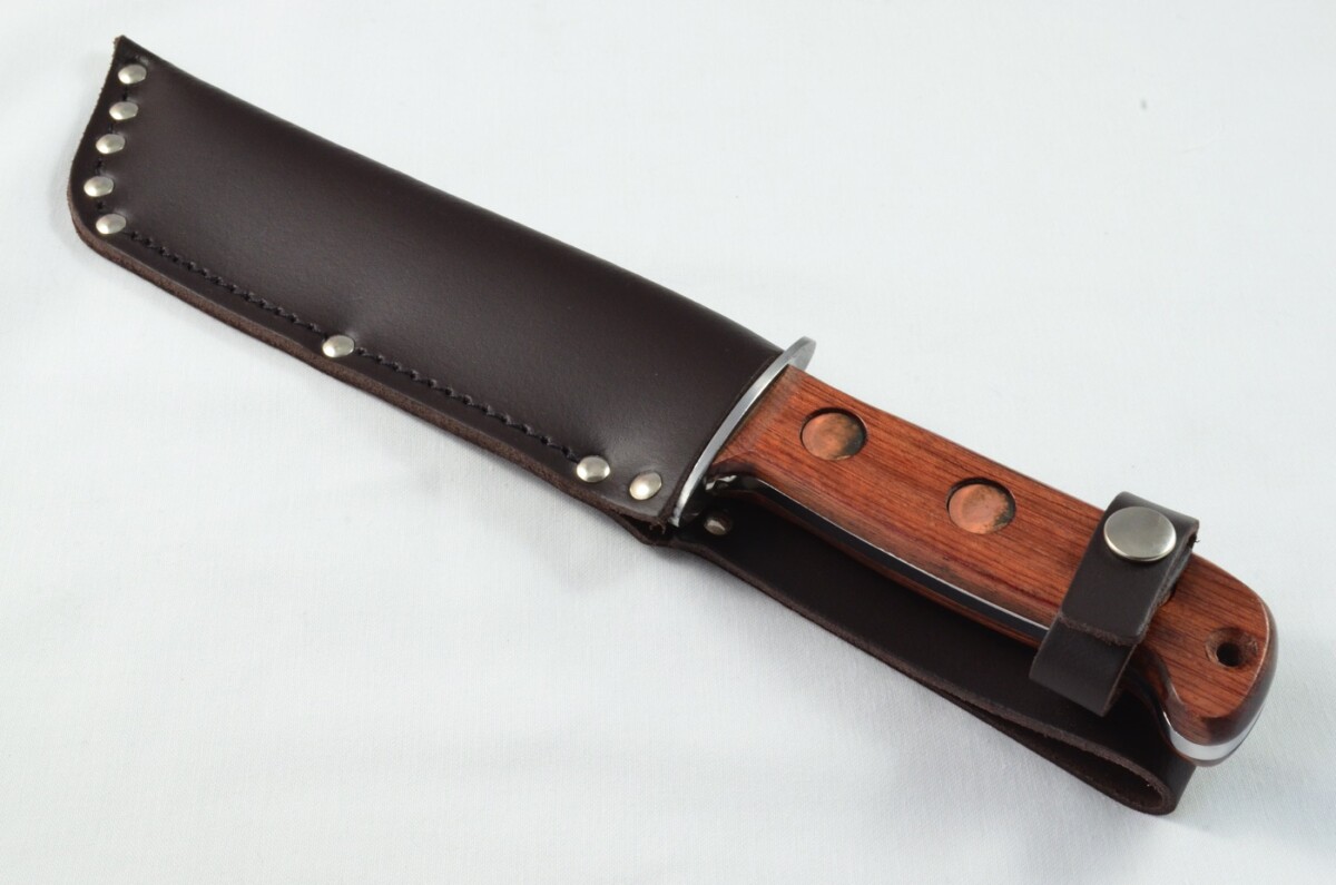 A Brand New Full Scale Tang Survival Knife Hardwood Handle 7" Bright Blade - Image 8