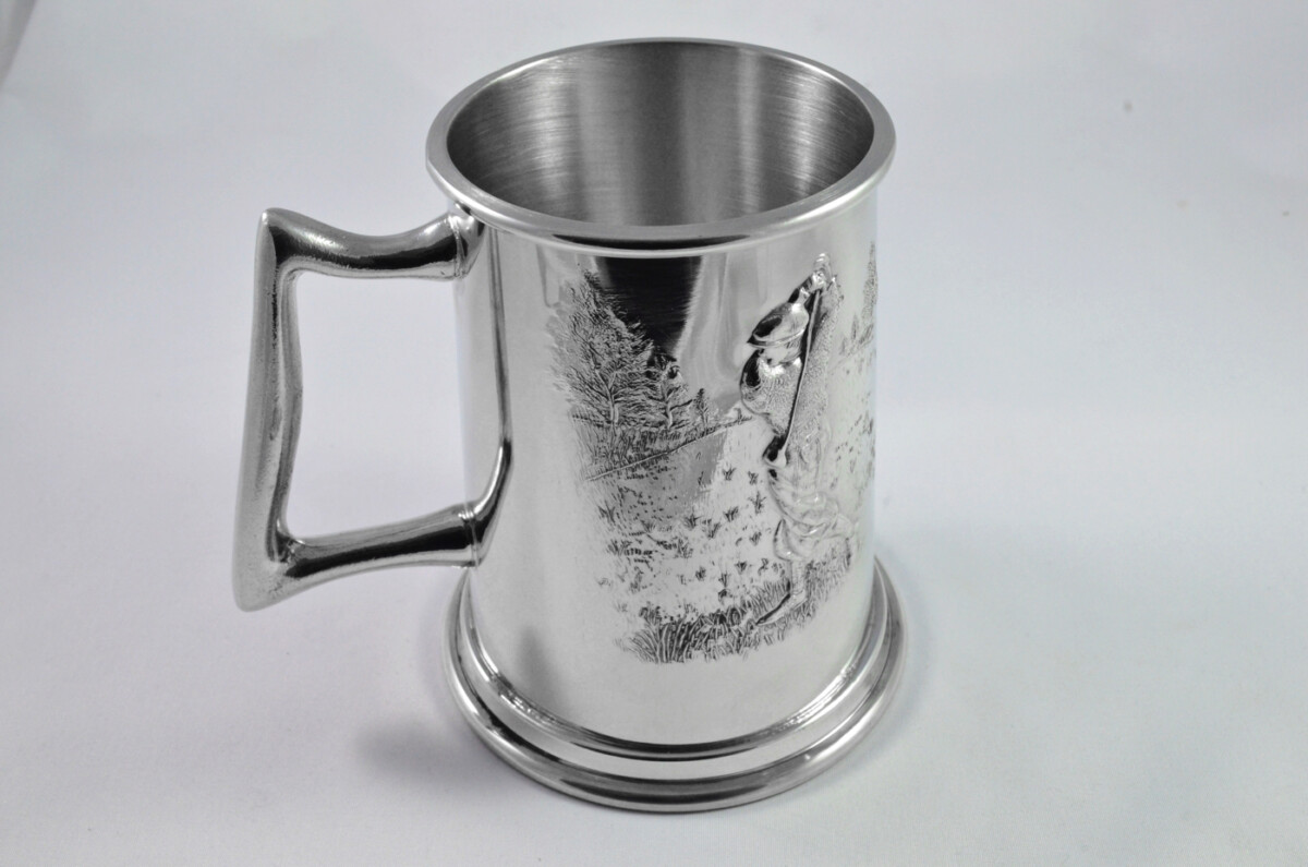Brand New Pewter 1 Pint Tankard Golfing Scene Handmade in Sheffield England - Image 3