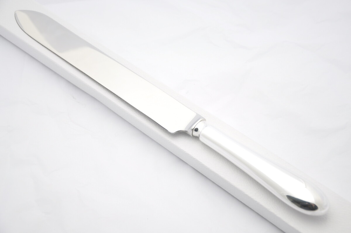 Old English Pattern Silver Plated Wedding Cake Knife Gift Boxed