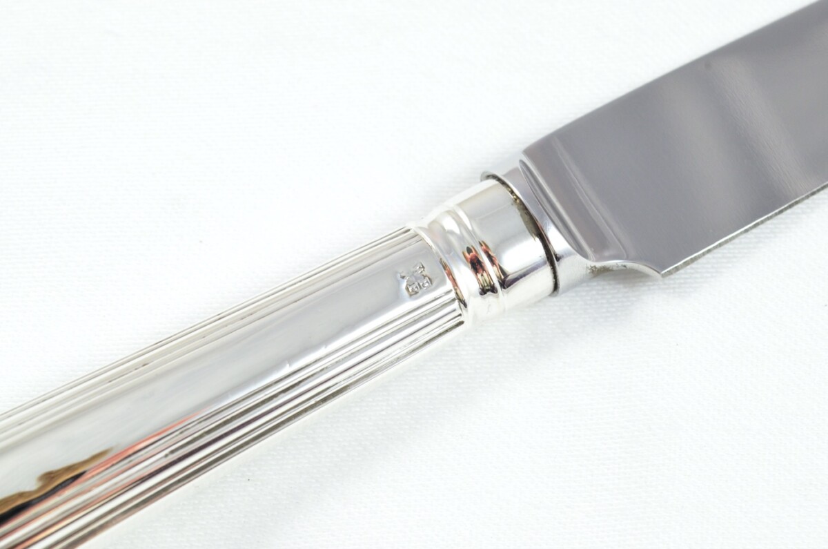 1824 Sterling Silver Thread & Shell Pattern London 6 Dinner Knives William Eley - Image 6