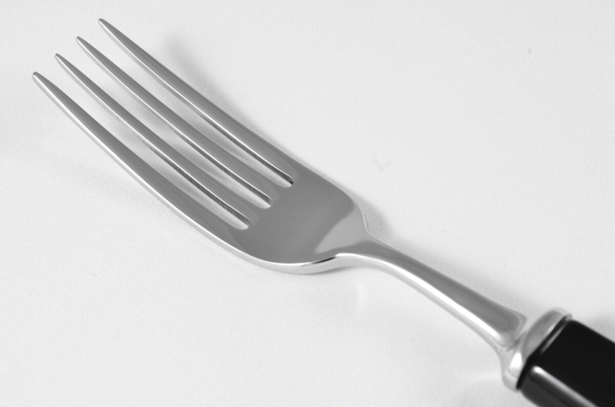 New Fantastic Genuine Black Handle Dessert Fork Mirrored Finish Made In Sheffield England - Image 3