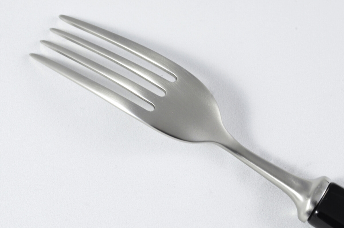 New Fantastic Genuine Black Handle Table Knife & Fork Brushed Finish Made In Sheffield England - Image 9