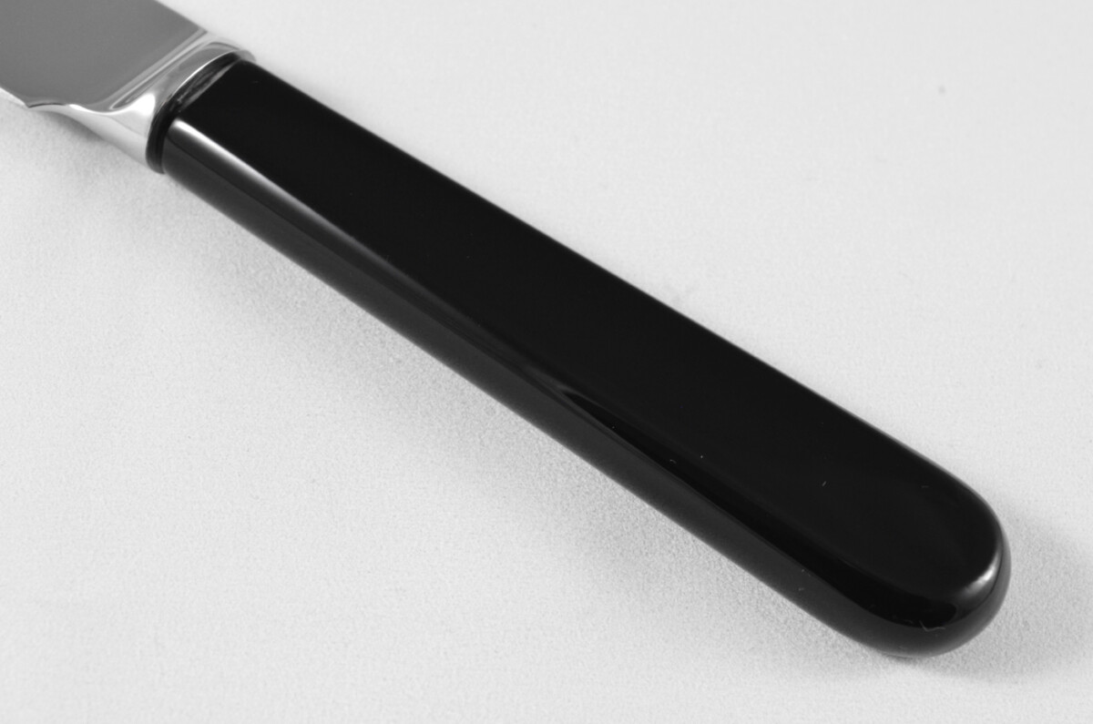 New Fantastic Genuine Black Handle Table Knife Mirrored Finish Made In Sheffield England - Image 2