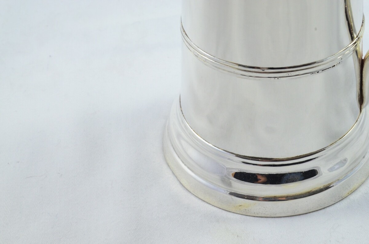 Large Rare 1 1/4 Pint Tankard Old Sheffield Plate George III Handmade in Sheffield England C.1770-1790 - Image 3