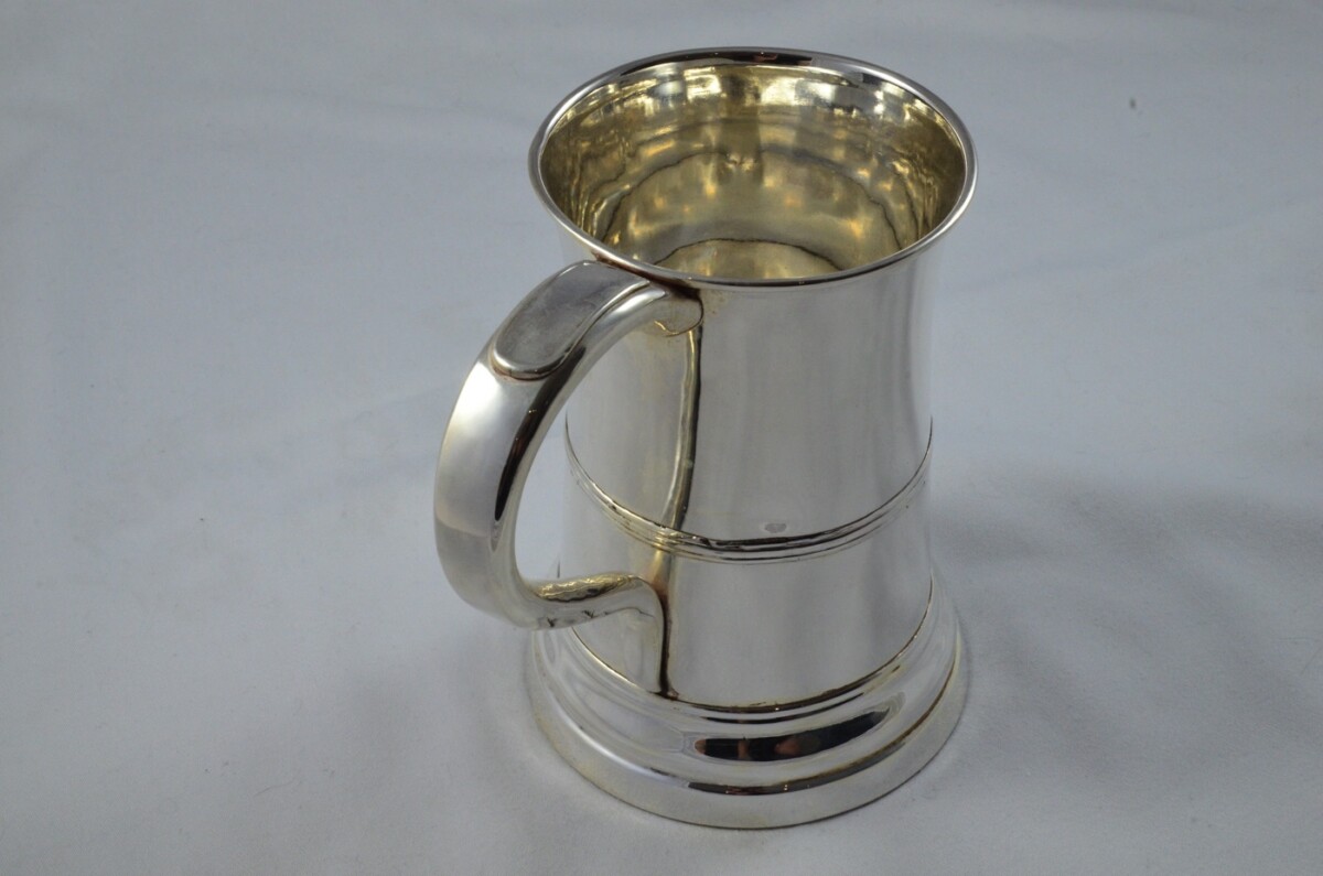 Large Rare 1 1/4 Pint Tankard Old Sheffield Plate George III Handmade in Sheffield England C.1770-1790 - Image 4