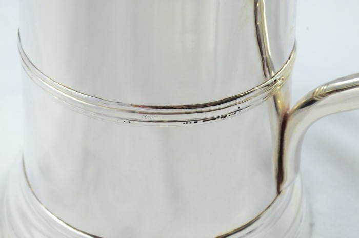 Large Rare 1 1/4 Pint Tankard Old Sheffield Plate George III Handmade in Sheffield England C.1770-1790 - Image 6