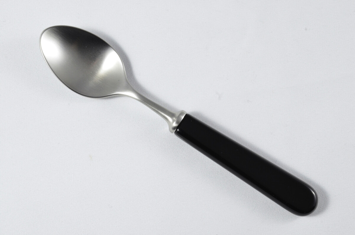 New Fantastic Genuine Black Handle Tea Spoon Brushed Finish Made In Sheffield England